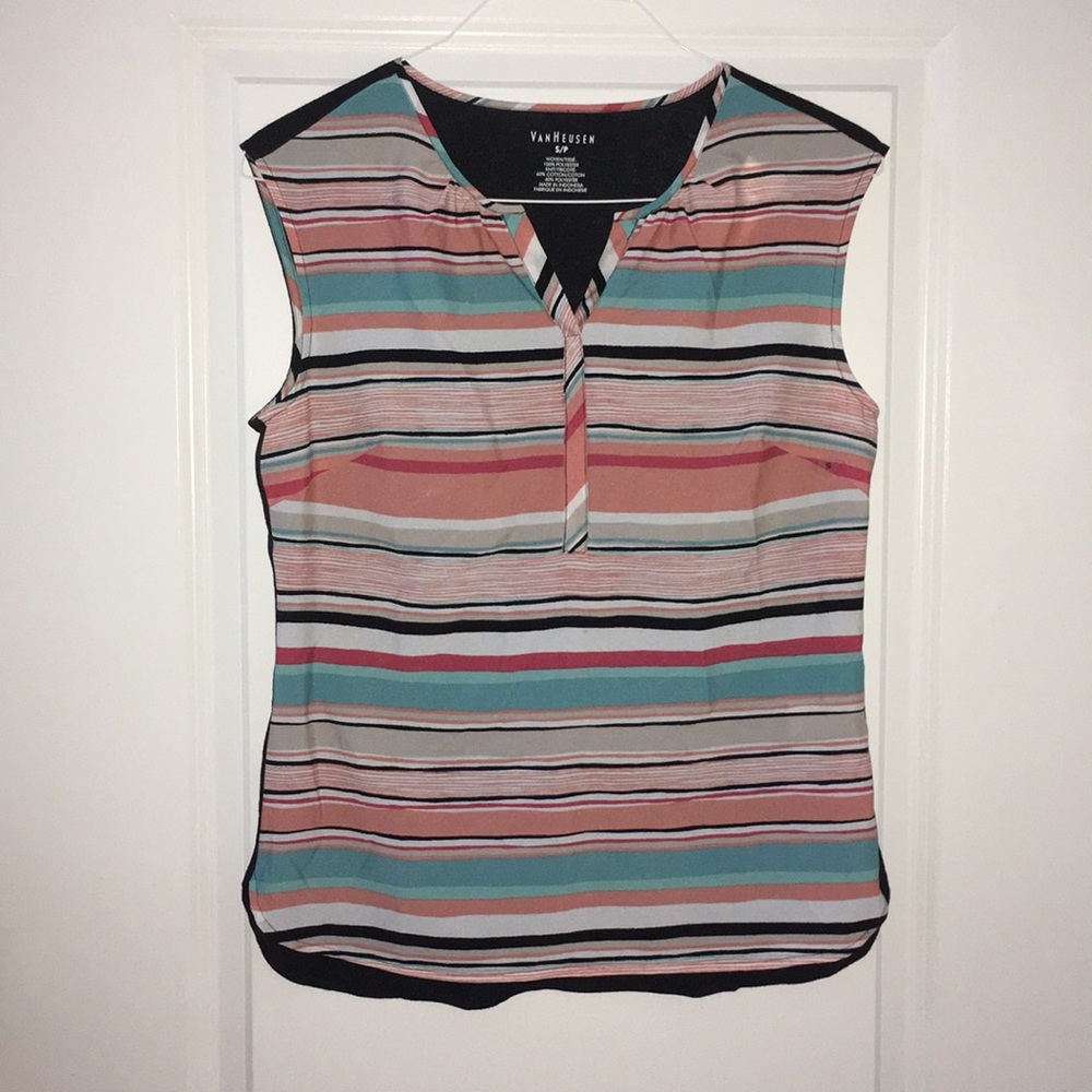 Van Heusen Sleeveless Blouse, Multi-colored